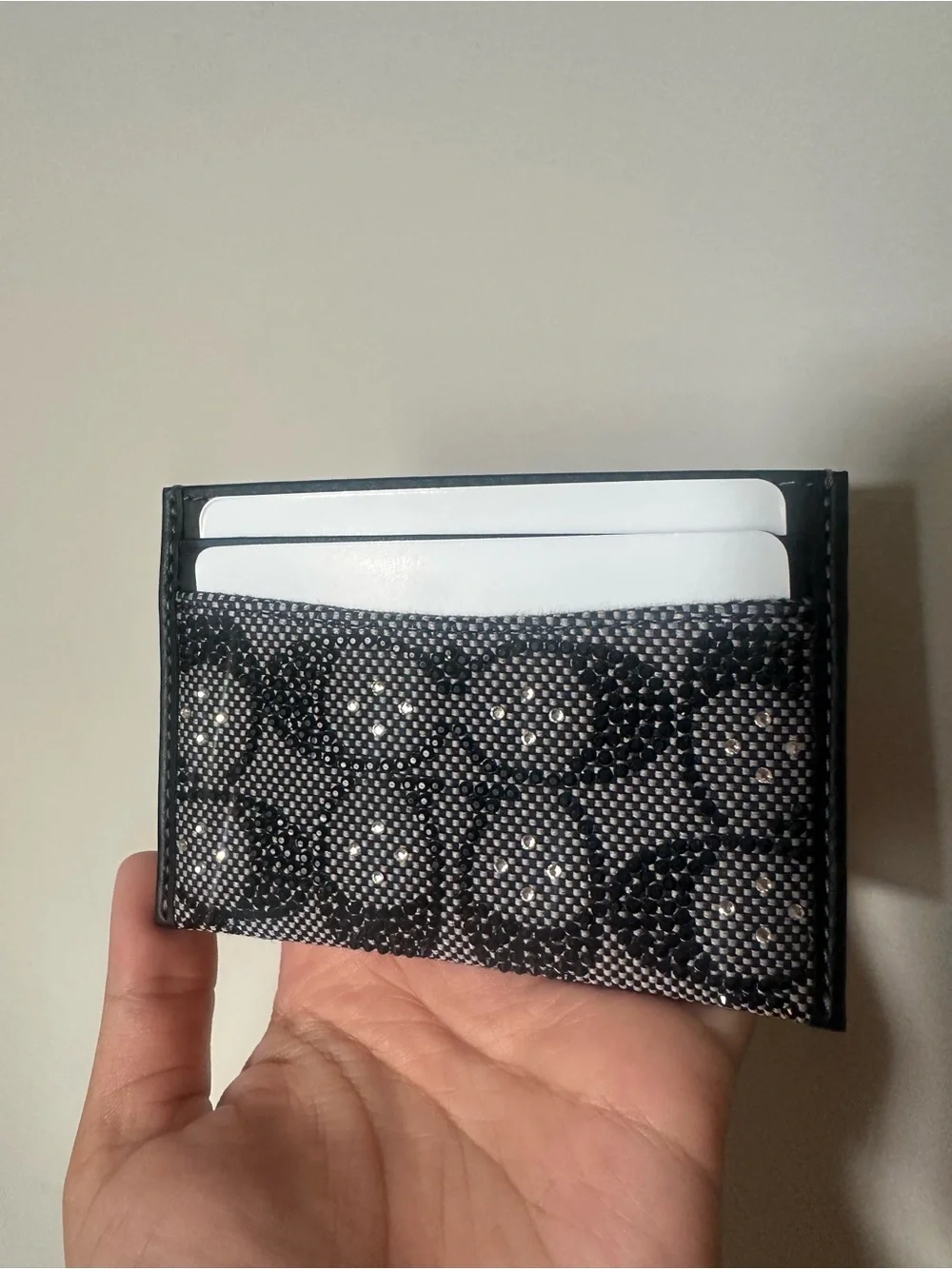 Coach Black Crystal Signature Jacquard Essential Card Case Wallet - New - Picture 6 of 9